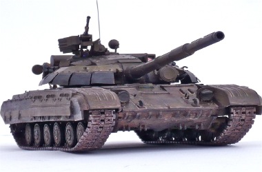 Средний танк Т-64 на белом фоне 